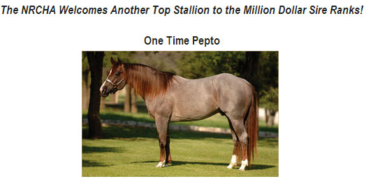 One Time Pepto NRCHA Millon Dollar Sire!